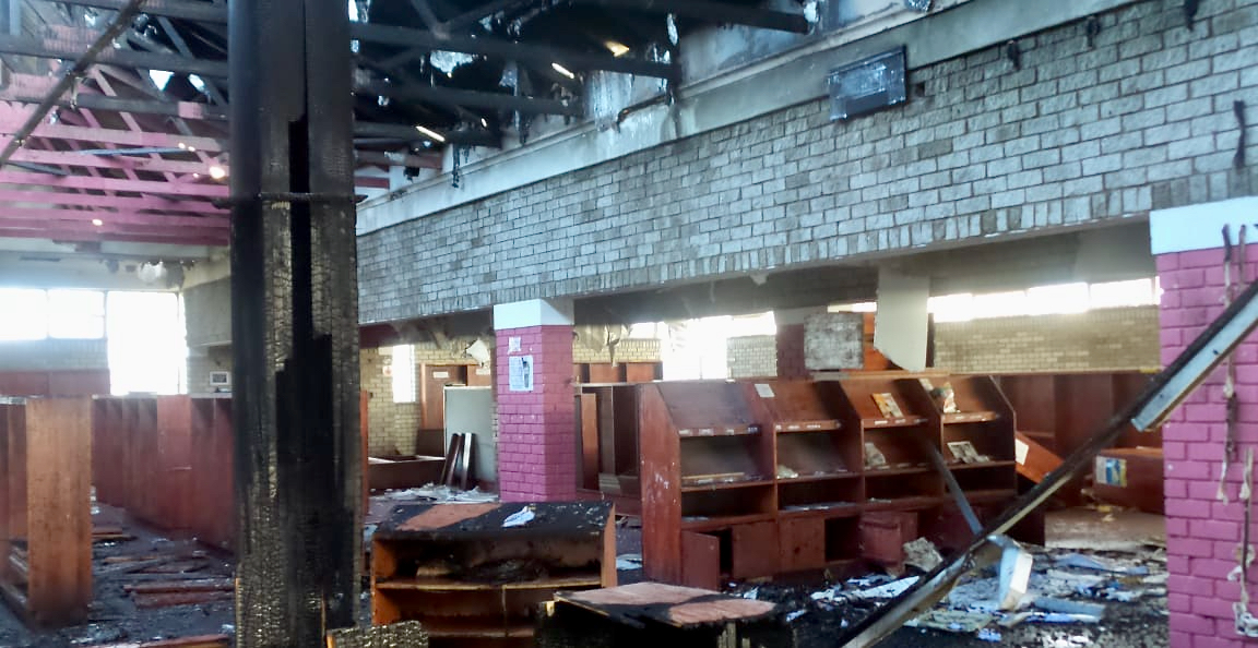 Fire finishes off Motherwell library GroundUp